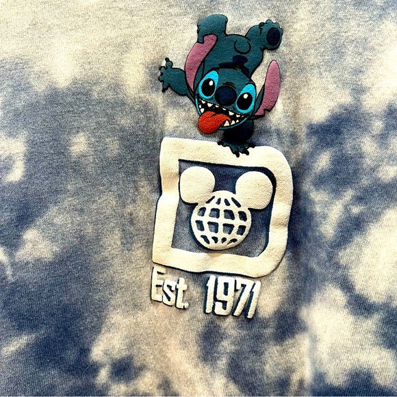 Walt Disney World Spirit Jersey Stitch Experiment 626 Blue/White Acid Wash - Picture 4 of 8